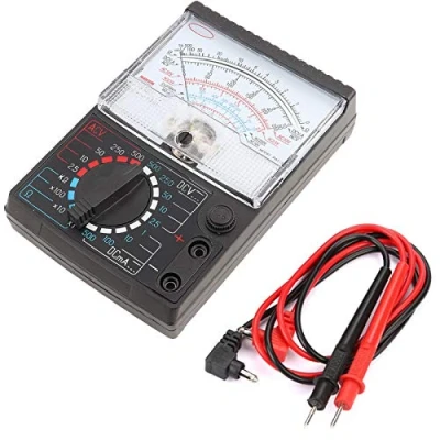 Afbeelding van Analoge multimeter, wijzer, voltmeter, ampèremeter, ohmmeter, AC DC spanning, weerstand, digitaal instrument
