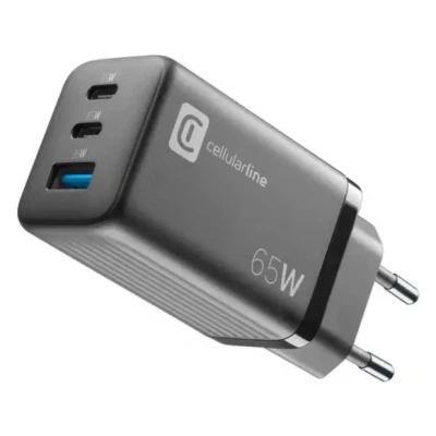 Afbeelding van Cellularline Reislader 65W, GaN multipower micro USB A + 2x C PD, zwart