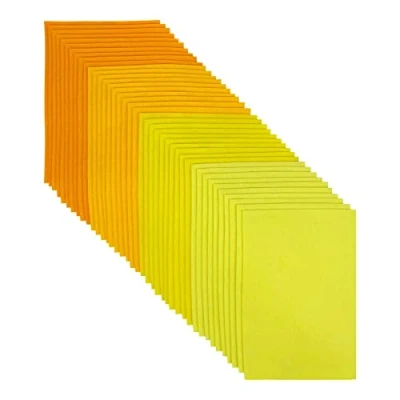 Afbeelding van Jtnohx 40 vellen gekleurd vilt voor knutselen, decoraties en feestprojecten, 4 kleuren, 20 x 30 cm, serie geel