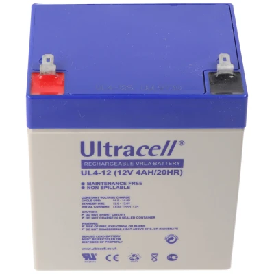Afbeelding van Ultracell UL4 12 12V 4Ah loodaccu AGM loodgelaccu