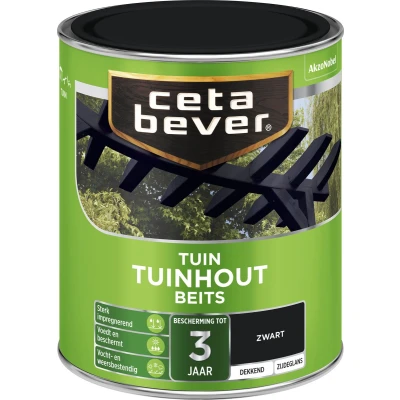 Afbeelding van Ceta Bever Dekkend Tuinhoutbeits 250 Zwart Blanke lak &amp; Beits