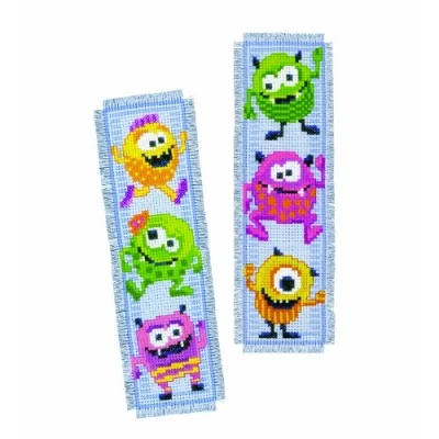 Afbeelding van Borduren bladwijzer Monstertjes set van 2 0150400