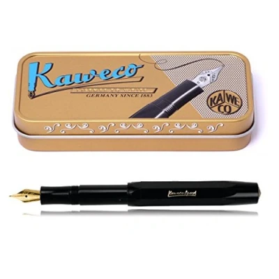 Afbeelding van Kaweco Klassieke sportvulpen, zwart, medium punt, in geschenkdoos