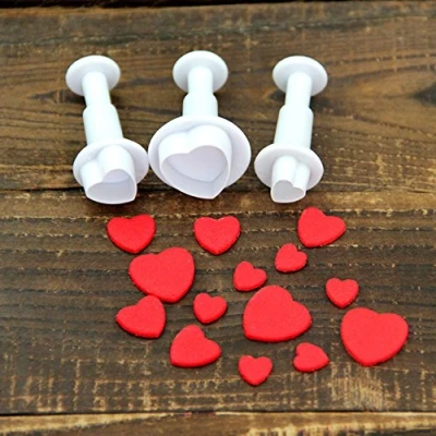 Afbeelding van L FENG UK 3 stuks hartvormige uitsteekvormpjes voor taartdecoratie, koekjesvormpjes glazuur, fondant zuigervorm