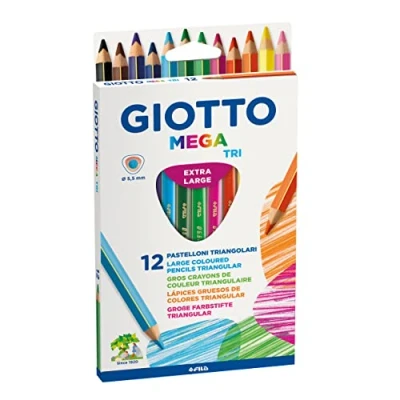 Image de Etui de 12 crayons couleur Giotto Mega Tri mine Ø 5.5mm longeur 18cm