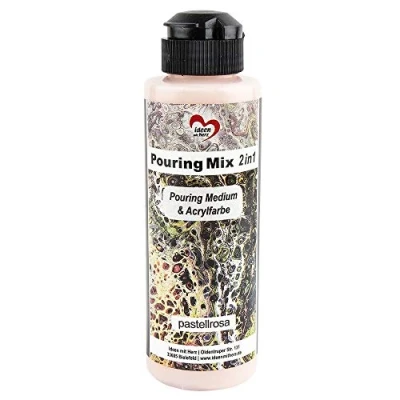 Afbeelding van Ideen mit Herz Pouring Mix 2 in 1 medium &amp; acrylverf 180 ml Geen extra mengen met vloeistof, of siliconenolie nodig (pastelroze)