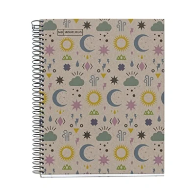 Image de Miquelrius Cahier A5, quadrillé 5 x mm, papier 100% recyclé de 80 g/m², avec feuilles unies, spirale quadrillée, Eco Mystic