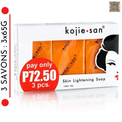 Afbeelding van Kojie San 3 verhelderende zepen van 65 g, authentieke en originele zeep met kojinezuur (3 zeep: x g)