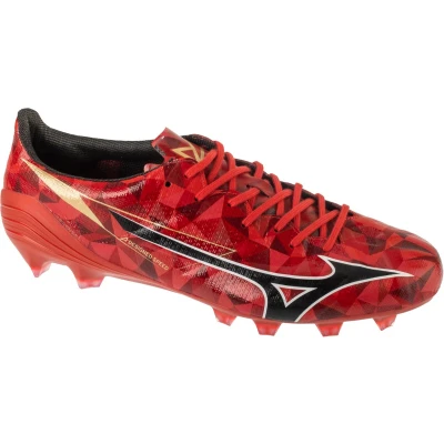 Afbeelding van Mizuno Alpha II Elite Voetbalschoenen met kunststof noppen, Heren, Maat: 41, Red/black/gold Schoenen