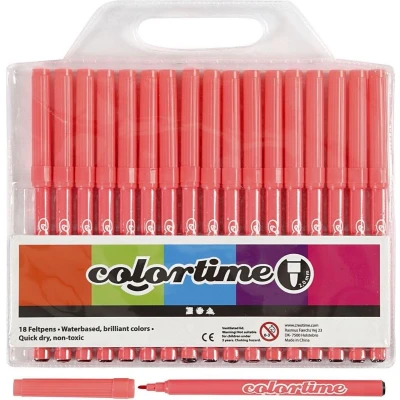 Afbeelding van Colortime stift lijndikte: 2 mm roze 18stuks