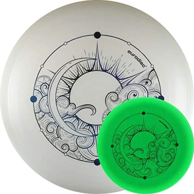 Afbeelding van eurodisc Nightglow Organic Ultimate Frisbee, maan, fosforescerend, 175 g, blauw