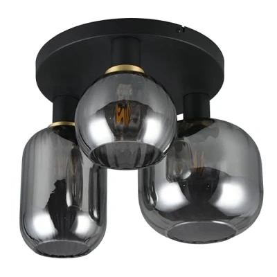 Afbeelding van TRIO DIVA Plafondlamp Zwart mat excl. 3x E27 7W