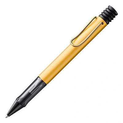 Afbeelding van LAMY 1235509 AL star balpen 299 van aluminium in de kleur goud/zwart met ergonomische greep en transparant handvat grote vulling lijnbreedte M