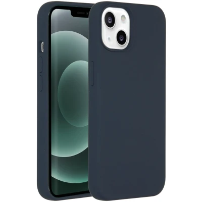 Afbeelding van Accezz Hoesje Geschikt voor iPhone 13 Mini Liquid Silicone Backcover Donkerblauw