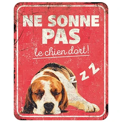 Afbeelding van D&amp;d Home Waakbord Hond Waarschuwingsbord Beagle Fr 25x20x0,3cm Rood 1st