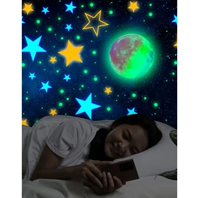Afbeelding van Nuvance Glow in the Dark Sterren en Maan 442 Stuks Muurstickers Kinderkamer
