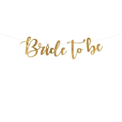 Afbeelding van PARTYDECO Bride to be kartonnen slinger goud metallic 80 x 19 cm