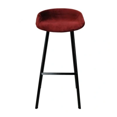 Afbeelding van Finn barkruk velvet 80 cm rood