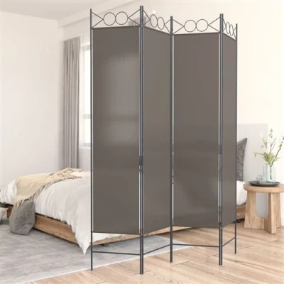 Afbeelding van vidaXL Kamerscherm met 4 panelen 160x200 cm stof antracietkleurig