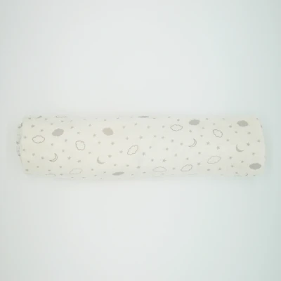 Afbeelding van Hydrofiele Luierdoek Smiley Cloud Grey 70 x cm 1 stuk 100% Biologisch Katoen
