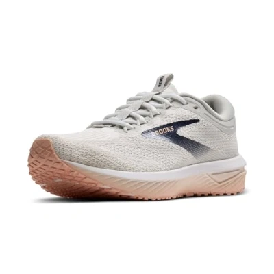 Afbeelding van Brooks Revel 7 Hardloopschoenen voor op de weg, Dames, Maat: 37.5, Oyster white tropical peach Textiel