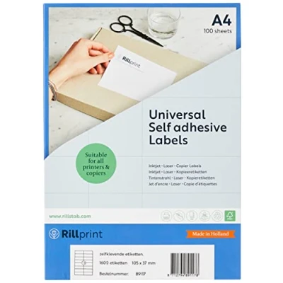 Afbeelding van Etiketten Rillprint, 89117, 105x37mm, 16 op een vel