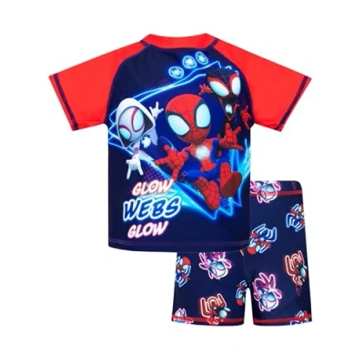 Afbeelding van Marvel Spiderman zwemset Spidey en je ongelooflijke vrienden badpak voor jongens leeftijd van 18 maanden tot 8 jaar, Blauw