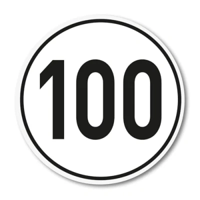 Afbeelding van 100 km/u zelfklevend I Maat Ø 10 cm Snelheidssticker kfz_757
