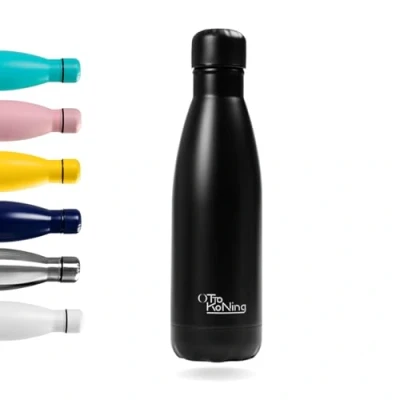 Afbeelding van Roestvrijstalen Waterfles 500 ml Otto Koning Dubbelwandige Vacuüm Geïsoleerde Waterfles. Houdt koude dranken 24 uur en warme 12 uur. Lekvrije Thermosfles BPA Vrij