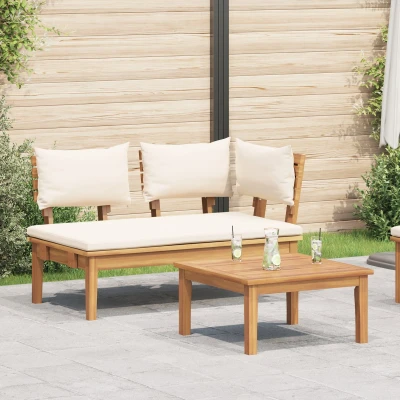 Afbeelding van vidaXL 2 delige tuinbankset massief teak