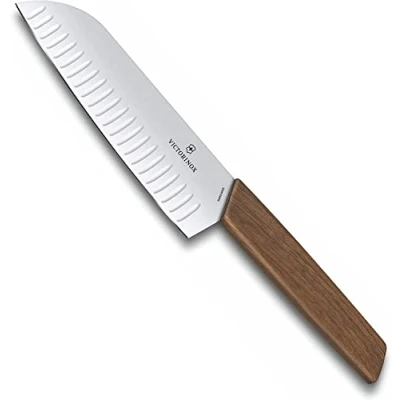 Afbeelding van Victorinox Swiss Modern Santokumesser met cullensluiting, bruin