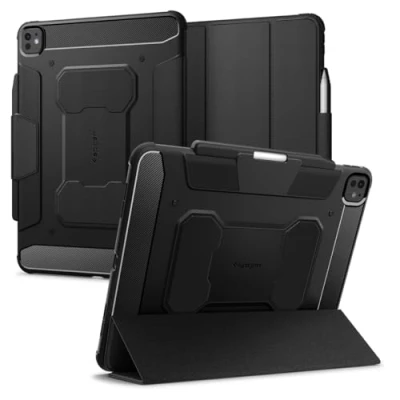 Afbeelding van Spigen Rugged Armor Pro Hoes Geschikt voor Apple iPad 13 (2024) Book Case met Standaard Zwart