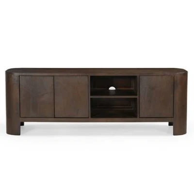 Afbeelding van Tv Meubel Bruin Mangohout 3 Deuren 160x40x55cm Mitchel Giga