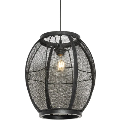 Afbeelding van QAZQA Oosterse hanglamp zwart 35 cm Rob