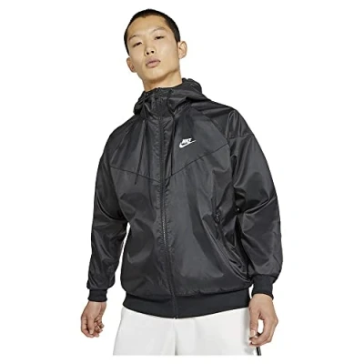 Afbeelding van Nike Sportswear M NSW HE WR HD WVN JKT Windjack, Heren, Maat: Medium, Black/white