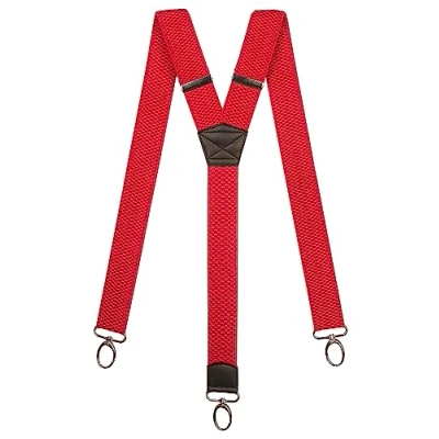Afbeelding van Olata Y Vormige Werk Bretels met Karabijnhaken 4 cm, Rood, one size