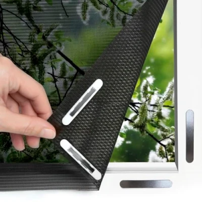Afbeelding van EASYmaxx Insect Protect vliegengaas voor ramen, op maat te snijden, ramen tot 110 x 130 cm, magnetisch met pollenbeschermingsrooster