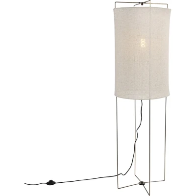 Afbeelding van QAZQA Design vloerlamp beige linnen kap Rich