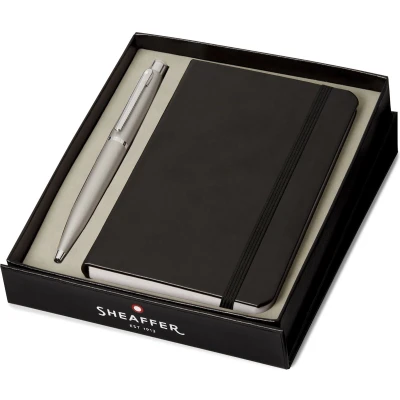 Afbeelding van Sheaffer balpen giftset VFM G9400 Silver nickel plated met A6 notebook SF G2940051 4
