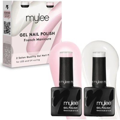 Afbeelding van Mylee Gel Nagellak Set 2x10ml [French Manicure] UV/LED Gellak Nail Art Manicure Pedicure, Professioneel &amp; Thuisgebruik Langdurig en gemakkelijk aan te brengen