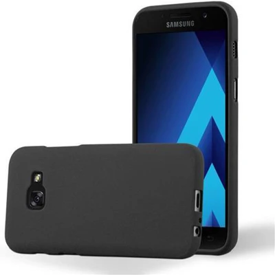 Afbeelding van Cadorabo Hoesje geschikt voor Samsung Galaxy A3 2017 in FROST ZWART Beschermhoes gemaakt van flexibel TPU silicone Case Cover