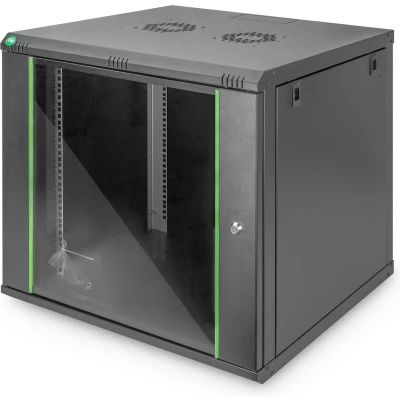 Afbeelding van Digitus DN 19 09U 6/6 EC SW 19inch wandkast (b x h d) 600 505 mm 9 HE Zwart, Zwart (mat), (RAL 9005)