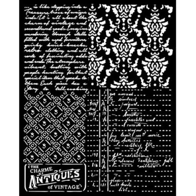 Afbeelding van Stamperia Brocante Antiques Thick Stencil 20x25cm Mixed Patterns (KSTD160)