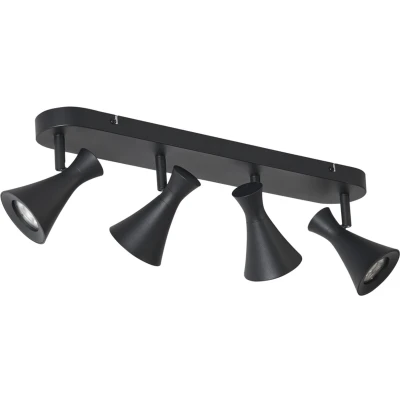 Afbeelding van QAZQA triangle Moderne Plafondspot Spotje Opbouwspot 4 lichts L 55 cm Zwart Woonkamer Slaapkamer Keuken