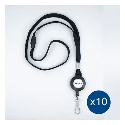 Image de Lacet textile avec enrouleur boîte de 10 Noir Avery