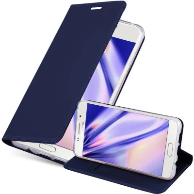 Afbeelding van Cadorabo Hoesje geschikt voor Samsung Galaxy A5 2016 in CLASSY DONKER BLAUW Beschermhoes met magnetische sluiting, standfunctie en kaartvakje Book Case Cover Etui