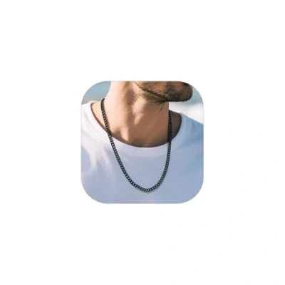 Afbeelding van Richsteel Cubaanse ketting, voor heren en dames, pantserketting, 3 mm/6 mm/9 mm/12 mm, 35 75 cm, zilver/goud (18 K)/zwart 316L Roestvrij staal, in Amerikaanse stijl, staal