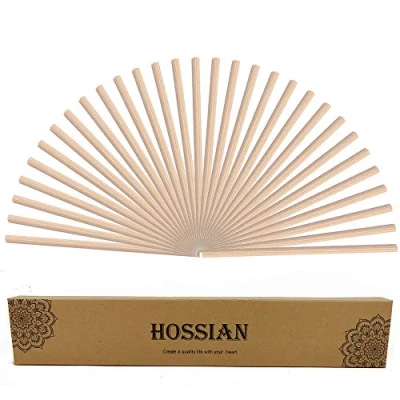 Afbeelding van HOSSIAN Set van 50 diffusersticks voor etherische oliën in rotan en hout 25 cm