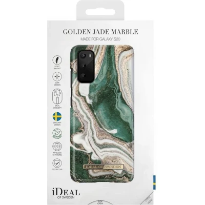 Afbeelding van Samsung Galaxy S20 hoesje iDeal of Sweden Golden Jade Marble (Hardcase)