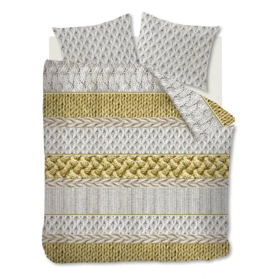 Afbeelding van Snoozing Cardiff Dekbedovertrek Tweepersoons 200x200/220 cm Flanel Oker